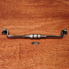 RK International [CP-3705-DN] Solid Brass Cabinet Bail Pull - Beaded Middle - Oversized - Distressed Nickel Finish - 8&quot; C/C - 8 3/4&quot; L