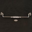 RK International [CP-3705-P] Solid Brass Cabinet Bail Pull - Beaded Middle - Oversized - Satin Nickel Finish - 8" C/C - 8 3/4" L