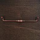 RK International [CP-3706-DC] Solid Brass Cabinet Bail Pull - Beaded Middle - Oversized - Distressed Copper Finish - 12" C/C - 12 3/4" L