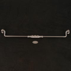 RK International [CP-3706-P] Solid Brass Cabinet Bail Pull - Beaded Middle - Oversized - Satin Nickel Finish - 12&quot; C/C - 12 3/4&quot; L
