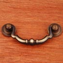 RK International [CP-3707-AE] Solid Brass Cabinet Bail Pull - Sculptured Beaded - Standard Size - Antique English Finish - 3" C/C - 4" L