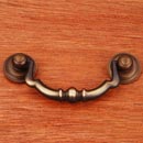 RK International [CP-3707-AE] Solid Brass Cabinet Bail Pull - Sculptured Beaded - Standard Size - Antique English Finish - 3&quot; C/C - 4&quot; L