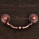 RK International [CP-3707-DC] Solid Brass Cabinet Bail Pull - Sculptured Beaded - Standard Size - Distressed Copper Finish - 3&quot; C/C - 4&quot; L