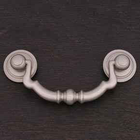 RK International [CP-3707-P] Solid Brass Cabinet Bail Pull - Sculptured Beaded - Pewter Finish - 3 3/4" L