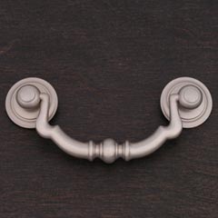RK International [CP-3707-P] Solid Brass Cabinet Bail Pull - Sculptured Beaded - Standard Size - Satin Nickel Finish - 3" C/C - 4" L