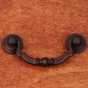 RK International [CP-3707-RB] Solid Brass Cabinet Bail Pull - Sculptured Beaded - Oil Rubbed Bronze Finish - 3 3/4" L