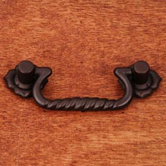 RK International [CP-3709-RB] Solid Brass Cabinet Bail Pull - Rope w/ Clover Rosettes - Standard Size - Oil Rubbed Bronze Finish - 3&quot; C/C - 4 1/4&quot; L