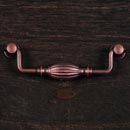 RK International [CP-3721-DC] Solid Brass Cabinet Bail Pull - Indian Drum - Oversized - Distressed Copper Finish - 5" C/C - 5 3/4" L