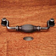 RK International [CP-3721-DN] Solid Brass Cabinet Bail Pull - Indian Drum - Oversized - Distressed Nickel Finish - 5&quot; C/C - 5 3/4&quot; L