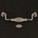RK International [CP-3721-P] Solid Brass Cabinet Bail Pull - Indian Drum - Oversized - Satin Nickel Finish - 5&quot; C/C - 5 3/4&quot; L