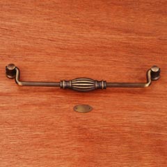 RK International [CP-3722-AE] Solid Brass Cabinet Bail Pull - Indian Drum - Oversized - Antique English Finish - 8&quot; C/C - 8 3/4&quot; L