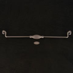 RK International [CP-3723-P] Solid Brass Cabinet Bail Pull - Indian Drum - Oversized - Satin Nickel Finish - 12&quot; C/C - 12 3/4&quot; L