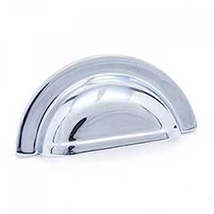 RK International [CF-5249-C] Solid Brass Cabinet Cup Pull - Smooth Half Circle - Polished Chrome Finish - 3&quot; C/C - 3 5/8&quot; L