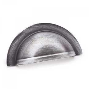 RK International [CF-5249-DN] Solid Brass Cabinet Cup Pull - Smooth Half Circle - Distressed Nickel Finish - 3 5/8" L