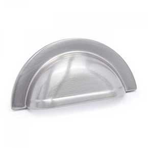 RK International [CF-5249-P] Solid Brass Cabinet Cup Pull - Smooth Half Circle - Satin Nickel Finish - 3 5/8" L