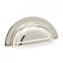 RK International [CF-5249-PN] Solid Brass Cabinet Cup Pull - Smooth Half Circle - Polished Nickel Finish - 3&quot; C/C - 3 5/8&quot; L