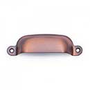 RK International [CF-5250-DC] Solid Brass Cabinet Cup Pull - Flat Box - Distressed Copper Finish - 3 1/4&quot; C/C - 3 3/4&quot; L
