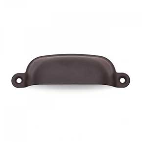 RK International [CF-5250-RB] Solid Brass Cabinet Cup Pull - Flat Box - Oil Rubbed Bronze Finish - 3 3/4" L