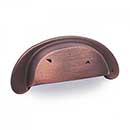 RK International [CF-909-DC] Solid Brass Cabinet Cup Pull - Distressed Heavy - Distressed Copper Finish - 3" C/C - 3 1/2" L