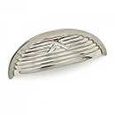 RK International [CF-956-PN] Solid Brass Cabinet Cup Pull - Lines & Single Cross Rounded - Polished Nickel Finish - 3" C/C - 3 3/4" L