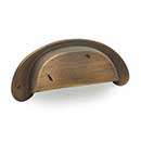 RK International [CF-909-AE] Solid Brass Cabinet Cup Pull - Distressed Heavy - Antique English Finish - 3&quot; C/C - 3 1/2&quot; L