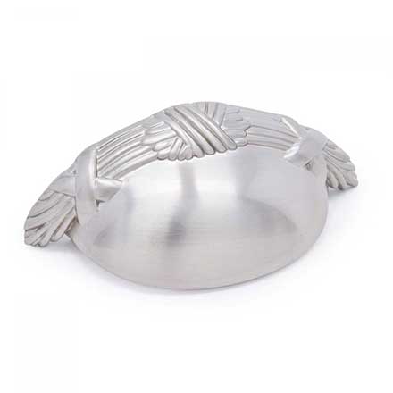 RK International [CF-957-P] Solid Brass Cabinet Cup Pull - Lines &amp; Crosses Edge - Satin Nickel Finish - 3" C/C - 3 5/8" L