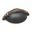 RK International [CF-957-VB] Solid Brass Cabinet Cup Pull - Lines & Crosses Edge - Valencia Bronze Finish - 3" C/C - 3 5/8" L