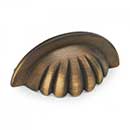 RK International [CF-5251-AE] Solid Brass Cabinet Cup Pull - Heavy Half Melon - Antique English Finish - 3" C/C - 3 5/8" L