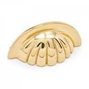 RK International [CF-5251-B] Solid Brass Cabinet Cup Pull - Heavy Half Melon - Polished Brass Finish - 3" C/C - 3 5/8" L