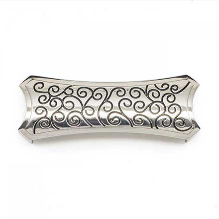 RK International [CF-915-PNB] Die Cast Zinc Cabinet Cup Pull - Palermo Series - Polished Nickel w/ Black Finish - 3" &amp; 3 1/2" C/C - 4 5/16" L