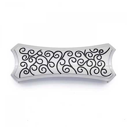 RK International [CF-915-SNB] Die Cast Zinc Cabinet Cup Pull - Palermo Series - Satin Nickel w/ Black Finish - 3" &amp; 3 1/2" C/C - 4 5/16" L