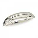 RK International [CF-983-PN] Solid Brass Cabinet Cup Pull - Ridges Series - Polished Nickel Finish - 4" C/C - 4 3/4" L