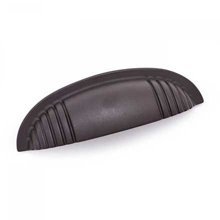 RK International [CF-983-RB] Solid Brass Cabinet Cup Pull - Ridges Series - Oil Rubbed Bronze Finish - 4" C/C - 4 3/4" L