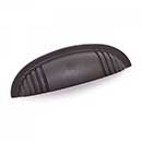 RK International [CF-983-RB] Solid Brass Cabinet Cup Pull - Ridges Series - Oil Rubbed Bronze Finish - 4" C/C - 4 3/4" L