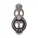 RK International [CF-598-DN] Solid Brass Cabinet Finger Pull - 1&quot; Ring w/ Ornate Plate - Distressed Nickel Finish - 3&quot; L