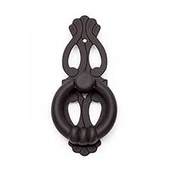 RK International [CF-598-RB] Solid Brass Cabinet Finger Pull - 1&quot; Ring w/ Ornate Plate - Oil Rubbed Bronze Finish - 3&quot; L