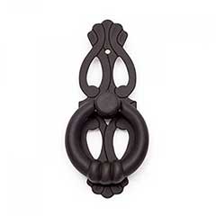 RK International [CF-598-RB] Solid Brass Cabinet Finger Pull - 1" Ring w/ Ornate Plate - Oil Rubbed Bronze Finish - 3" L