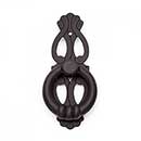 RK International [CF-598-RB] Solid Brass Cabinet Finger Pull - 1" Ring w/ Ornate Plate - Oil Rubbed Bronze Finish - 3" L