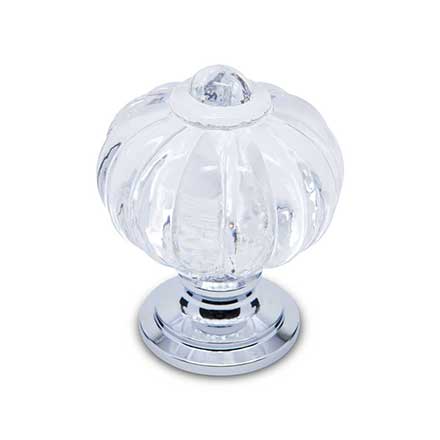 RK International [CK-1AC-C] Acrylic Cabinet Knob - Acrylic Flower - Polished Chrome Stem - 1 1/4" Dia.