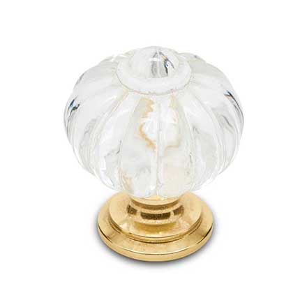 RK International [CK-1AC] Acrylic Cabinet Knob - Acrylic Flower - Polished Brass Stem - 1 1/4" Dia.