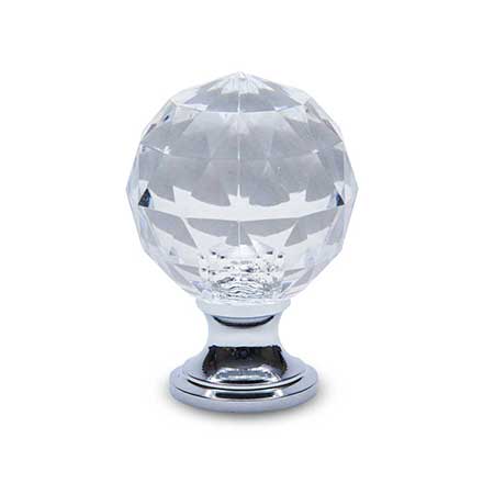 RK International [CK-2AC-C] Acrylic Cabinet Knob - Acrylic Hammered - Polished Chrome Stem - 1 1/4" Dia.