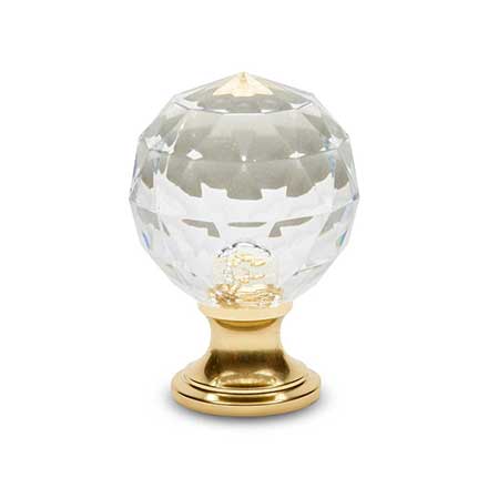 RK International [CK-2AC] Acrylic Cabinet Knob - Acrylic Hammered - Polished Brass Stem - 1 1/4" Dia.