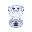 RK International [CK-3AC-C] Acrylic Cabinet Knob - Acrylic Diamond Cut - Polished Chrome Stem - 1 1/4" Dia.
