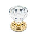 RK International [CK-3AC] Acrylic Cabinet Knob - Acrylic Diamond Cut - Polished Brass Stem - 1 1/4" Dia.