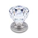 RK International [CK-3AC-P] Acrylic Cabinet Knob - Acrylic Diamond Cut - Satin Nickel Stem - 1 1/4" Dia.