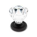 RK International [CK-3AC-RB] Acrylic Cabinet Knob - Acrylic Diamond Cut - Oil Rubbed Bronze Stem - 1 1/4" Dia.