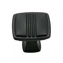 RK International [CK-161-BL] Die Cast Zinc Cabinet Knob - Alder Series - Square w/ Middle Lines - Black Finish - 1 1/4" Sq.