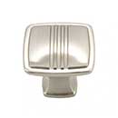RK International [CK-161-P] Die Cast Zinc Cabinet Knob - Alder Series - Square w/ Middle Lines - Satin Nickel Finish - 1 1/4" Sq.