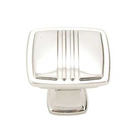 RK International [CK-161-PN] Die Cast Zinc Cabinet Knob - Alder Series - Square w/ Middle Lines - Polished Nickel Finish - 1 1/4" Sq.