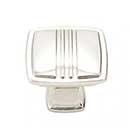 RK International [CK-161-PN] Die Cast Zinc Cabinet Knob - Alder Series - Square w/ Middle Lines - Polished Nickel Finish - 1 1/4" Sq.